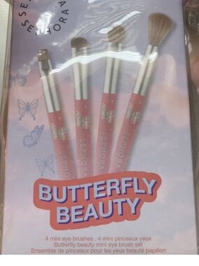 Sephora Butterfly Beauty Mini Eye Brush Set – NEW | 4-Piece Travel Set